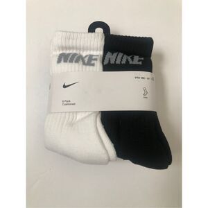 Nike Boys Cushioned Crew Socks 6 Pack (Grey/White/Black) size 10C- 3Y